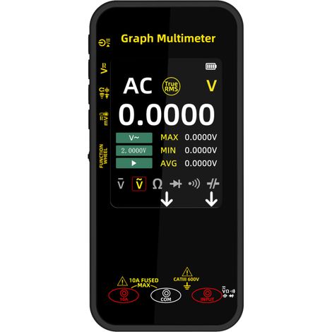 S500 Grafik-Multimeter, 20000 Zählwerte, 1000V/10A, 360° drehbares Display.