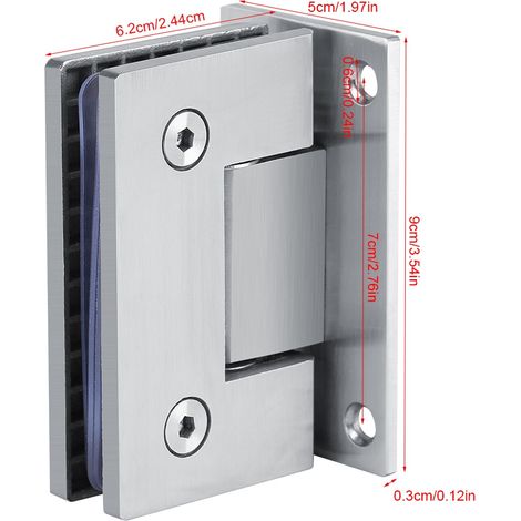 Ferrure de Porte de Douche Sans Cadre à Montage Mur-Glass 8-10 mm, Charnière Automatique Noir en Acier Carbone Haute Résistance, 58mm Distance Centrale, pour Portes en Verre Sécurisé 800mm Large (1/5)