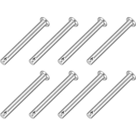 8pcs M6x50mm Goupilles à Trou Unique, Goupille de Verrouillage Acier Inoxydable 304, Goupilles à Tête Plate de Chape pour Verrou Remorque Réparation Fixation Mécanique Équipement (1/5)