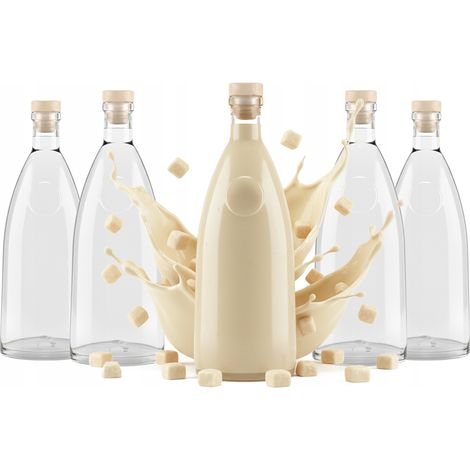 40 botellas de vidrio LOFT de 500 ml para vino, licor, alcohol y zumo de 0,5 l. (1/5)