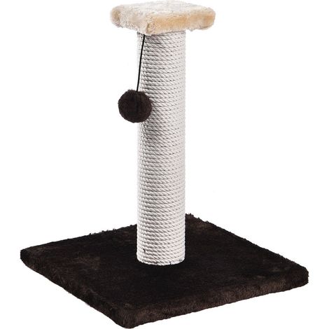 Griffoir carré griffoir en corde avec jouet pour chat suspendu