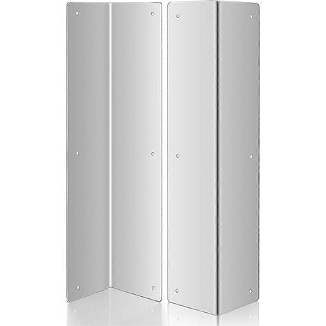 Lot de 2 protections d'angle en acier inoxydable pour revêtements de vinyle et de métal, protection d'angle à 89°, coupe-bordures. (1/5)