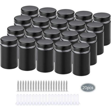 20 separadores de vidrio, tornillos publicitarios de acero inoxidable, clavos publicitarios para letreros de vidrio, tornillos, abrazaderas separadoras sin marco.