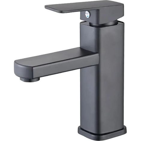 Robinet de cuisine Robinets de salle de bains noirs/chromés, robinets mélangeurs chauds et froids, robinets d'évier de salle de bains montés sur le pont de cuisine de salle de bains de vanité(Zwart) (1/5)