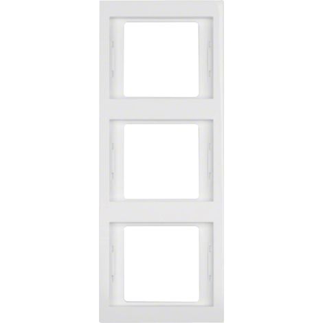 Cornice per meccanismo a 3 elementi della serie “Berker K1” IP20 8,7x22,2x1cm colore bianco polare