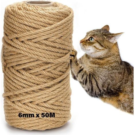 Rolle 6 mm x 50 m Natursisalseil für Katzenbaum, Kratzbaum und als Dekoration für Haus und Garten (1/5)
