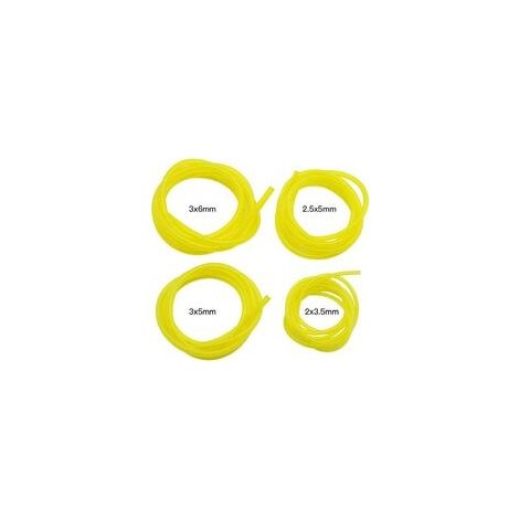 Lot de 4 tuyaux à essence, longueur 1,5 m universel tuyau de carburant outil de jardin pour souffleur tondeuse tronçonneuse tondeuse à gazon accessoires, jaune clair (1/5)