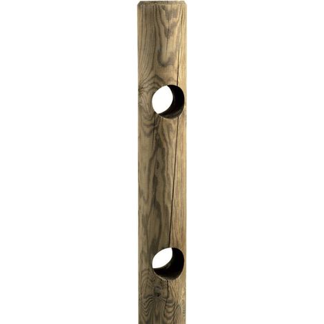Palo tondo 14x150 cm con 2 fori in legno impregnato in autoclave (1/3)