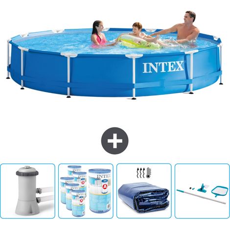 Intex Piscina con struttura Rotonda - 366x76 cm - 7-pezzi  SCB90 (1/5)