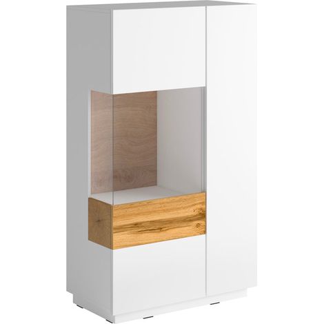 Credenza 2 ante Andrea bianco e marrone 139cm (1/3)