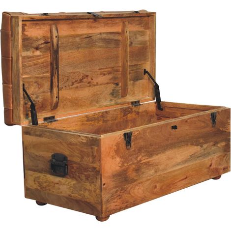 Malle de rangement aspect chêne Buffalo Hide (1/5)