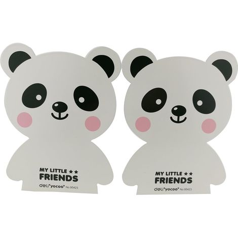 Serre-livres antidérapants en métal lourd avec joli motif d'ours pour enfants (blanc)