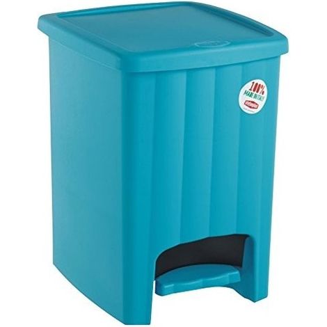 pattumiera a pedale "margherita" - 20 litri - colore azzurro.