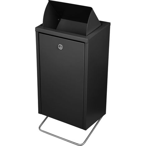 JVD - Poubelle murale 18L noir mat pour hygiène féminine, trappe anti-accès, Soft Close, ouverture pédale, Made in Europe. - Matériel professionnel