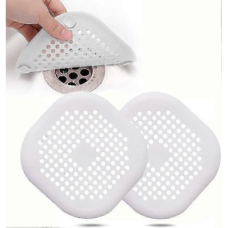 Lot de 2 couvercles de bonde en silicone, passoire d'évier de cuisine avec ventouse, filtre de bonde de baignoire, passoire pour évier de cuisine et de salle de bain. (1/5)