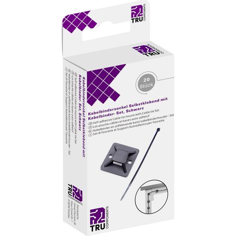 TRU COMPONENTS T1904CA039 Kabelbinder-Sortiment 100 mm 2.50 mm Schwarz 20 Teile (1/2)