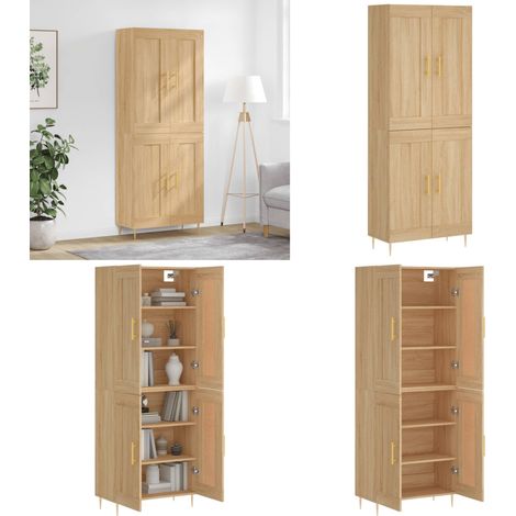 Highboard Sonoma-Eiche 69,5x34x180 cm Holzwerkstoff - Holzschrank - Sonoma-Eiche (1/5)