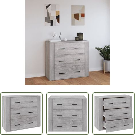 Armoire - Buffet Sonoma gris 80x33x70 cm Bois d'ingénierie (1/5)