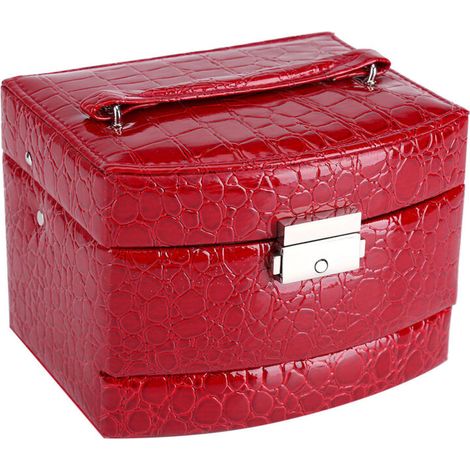 Bote de rangement à 3 niveaux pour bijoux colliers et bagues étui cadeau pour dame fournitures pour la maison (1/5)
