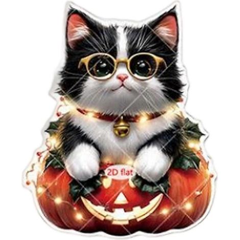 Schwarze Skelettkatze als Acryl-Hängefigur – Halloween-Deko für Auto, Rückspiegel, Zuhause, Tasche & Geschenk (1 Stück) Mehrfarbig (1/5)