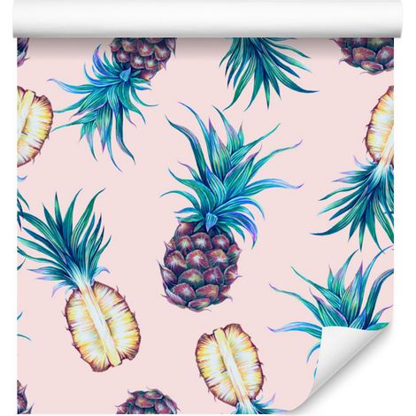 Papel pintado de piña tropical para salón y dormitorio, 50x1000 cm (1/5)
