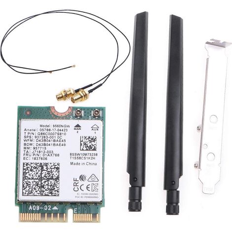 Carte WiFi Intel 9560NGW Bluetooth 5.0 Antenne Double Bande pour PC Windows 10 (1/5)