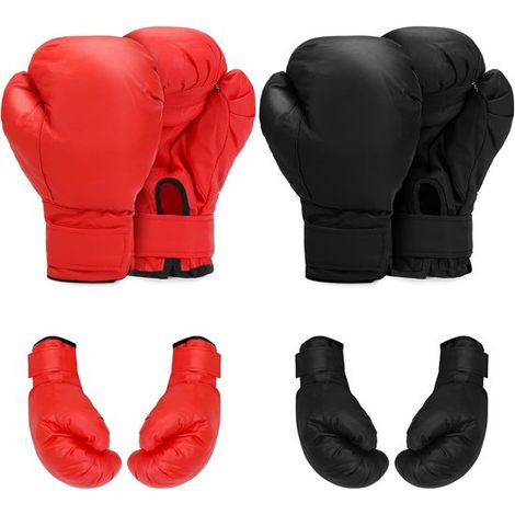 2 paires de gants de boxe pour débutants – Légers et absorbant les chocs – Pour enfants, adolescents, hommes et femmes (1/4)