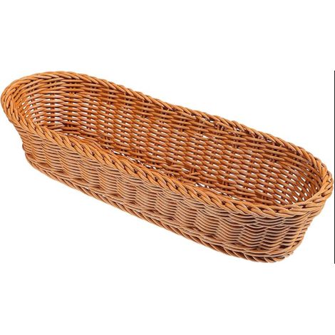 Corbeille À Pain Ovale Tissée Panier À Fruits Et Collations Pour Cuisine Plateau De Service Rangement Maison 35.50 X 12.20 X 7.50 Cm (1/5)