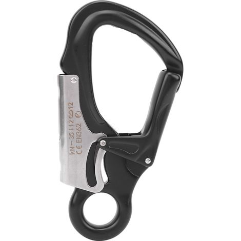 Camnal Mousqueton AutoLock Aluminium Noir pour Escalade Rocher Arbre Verrouillage à Ressort (1/5)