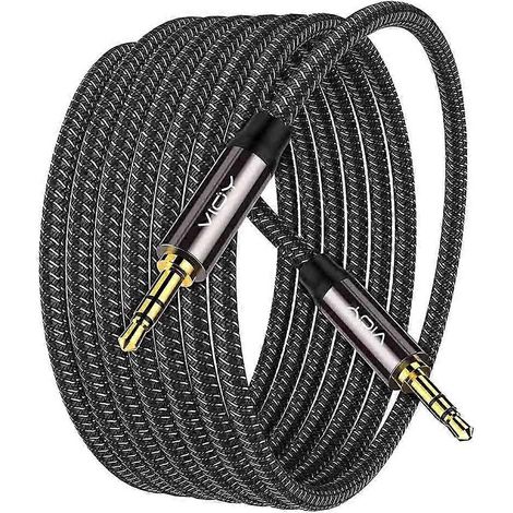 Câble audio stéréo auxiliaire VIOY 3,5 mm mâle-mâle, rallonge pour casque, câble pour amplificateur de projecteur, câble audio 2 m (1/5)