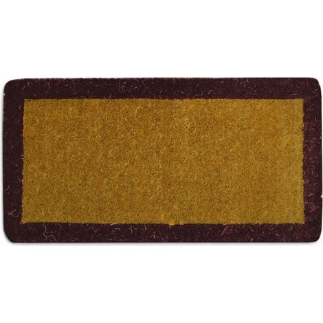 Zerbino in cocco annodato a mano marrone fascia colorata spessore 38 mm alta qualità per esterni - 40x80 cm
