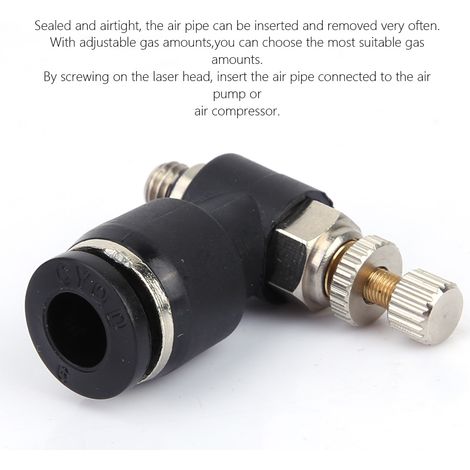 Découpeuse laser C02 buse vanne à gaz laser (tuyau d'air 6 mm filetage M5 réglable) (1/5)