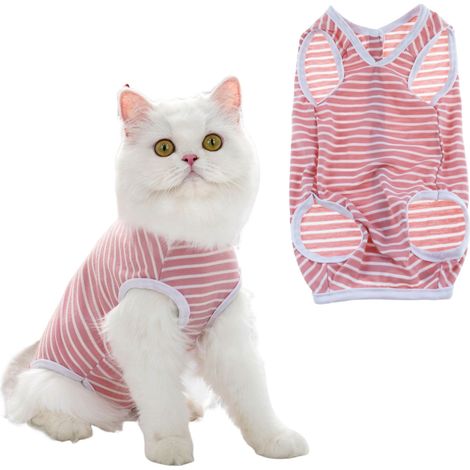 Combinaison De Récupération Pour Chien - Tissu Coton Extensible - Protection Abdominale Post-opératoire - Alternative Au Collier Électronique - Taille S (1/5)