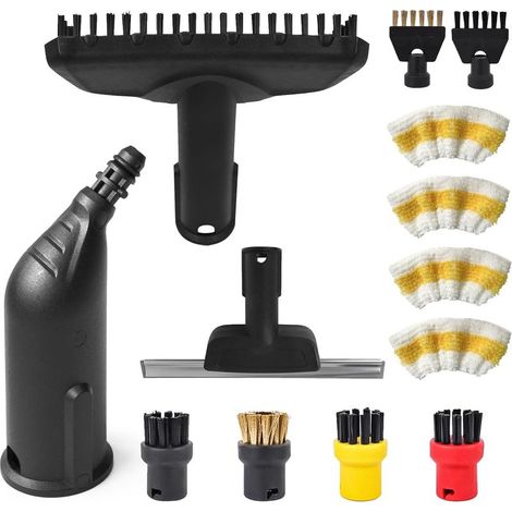 13 Pièces Accessoire pour Nettoyeur Vapeur, Rondes Brosses, Grattoir à Vapeur,Brosse à Buse,Buse,Brosses Plates, Kit de Brosses Rondes Buse Pièces de Rechange pour Karcher SC1 SC2 SC3 SC4 SC5 (1/5)