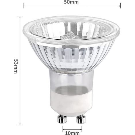 Ampoule halogène GU10 50W blanc chaud, projecteur à quartz basse tension, économie d'énergie et durable, indice de rendu des couleurs élevé pour éclairage domestique et commercial (1/5)
