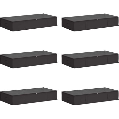 Storage Box with Transparent Top Window 6 pcs Anthracite vidaXL