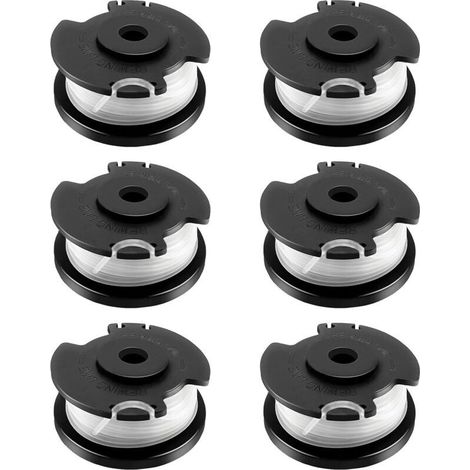 Set di 6 bobine di filo adatte per Einhell TLE-03, filo di ricambio per decespugliatore Einhell GE-CT 18/28 Li e GE-CT 18/28 Li TC, diametro 1,6 mm, lunghezza 4,9 m (6 bobine) (1/5)