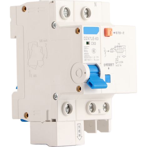 DZ47LE‑63 1p N C63 RCCB Residual Current Circuit Breaker 230V 63A 30mA