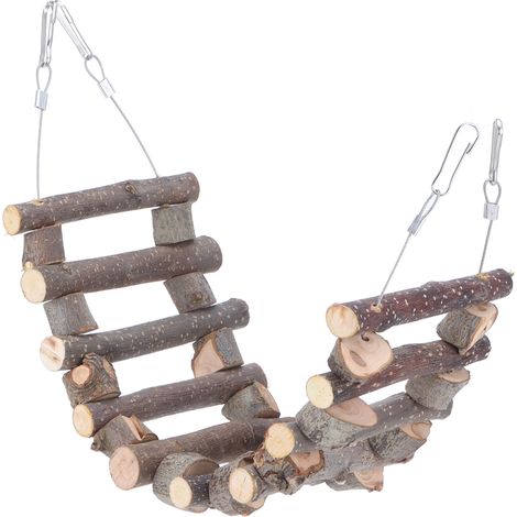Échelle en bois pour animaux de compagnie, pont souple et flexible pour hamster, souris, écureuil, perroquet, 40 cm (1/5)