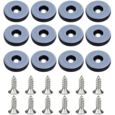 QORVA-Lot de 16 patins de chaise à clouer, ronds de 22 mm, en feutre, pour protéger les pieds de table et de chaise (1/5)