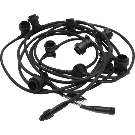 Guirlande lumineuse Star Trading 'EXTRA', System Connecta, accessoires, extérieur, 10 douilles E27 pour ampoules, 7,35 m