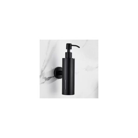 Dispenser di sapone nero opaco, dispenser di sapone liquido ricaricabile per doccia, montaggio a parete, dispenser di sapone liquido trasparente in acciaio inox con pompa per lavabo del bagno (rotondo