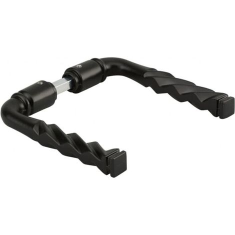 Béquille torsadée en aluminium noir laqué – Carré 7x100mm – 2 portées – Pour portes jusqu'à 70mm – Effet fer forgé (1/2)