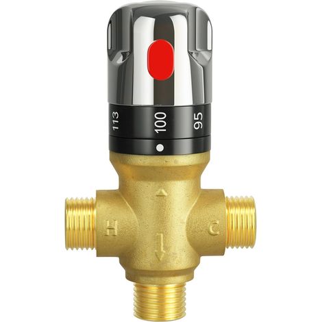Mitigeur thermostatique pour système de douche, vanne de régulation de température avec filetage 1/2 NPT standard américain, construction en laiton massif avec indication en degrés Fahrenheit