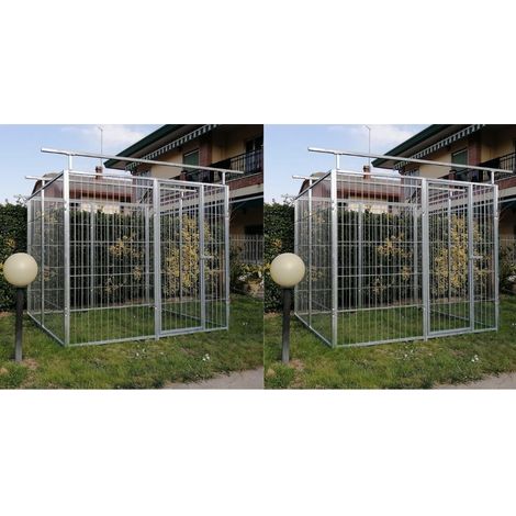 2 box per cani predisposto alla copertura zincato a caldo ciascuno da 200x200x altezza 180 cm (1/5)