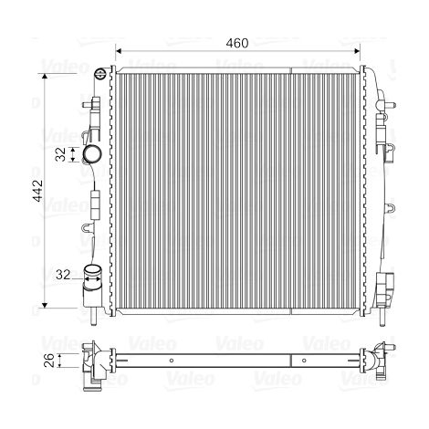 Radiateur, refroidissement du moteur Valeo 734922 RENAULT 8200384071