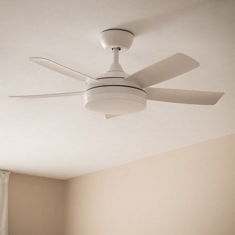 Ventilador de Techo Silencioso Patroclo Blanco 106cm Motor DC Blanco CCT Con Luz Mando a Distancia Wifi: False