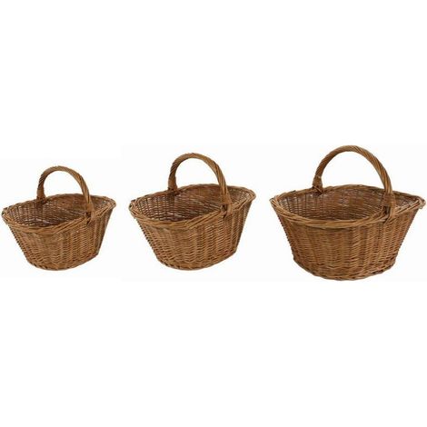 Panier en osier européen giovanni 1-3 ovale 49x35h20/32 cm
