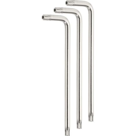 3 Pcs T40 Sécurité Anti Sabotage Torx Étoile Clé Bright Silver (1/5)