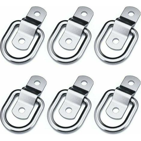 6pcs Heavy Duty Lashing Rings Mounting Tie Down Straps Cleats Hooks Trailer Anchors Length 4mm LOY (1/4)